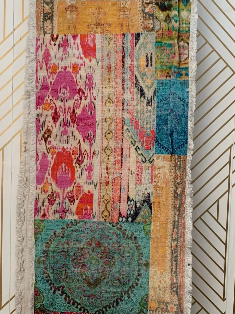 Bohemian Boho Table Runner rustic colorful Anthropologie pier one inspired 74x14